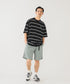 FRED PERRY × BEAMS Border Oversize Pique T-shirts Black